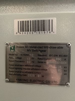 KYN28A-12 Lv 스위치 패널 6KV 위스드로러블 개폐기